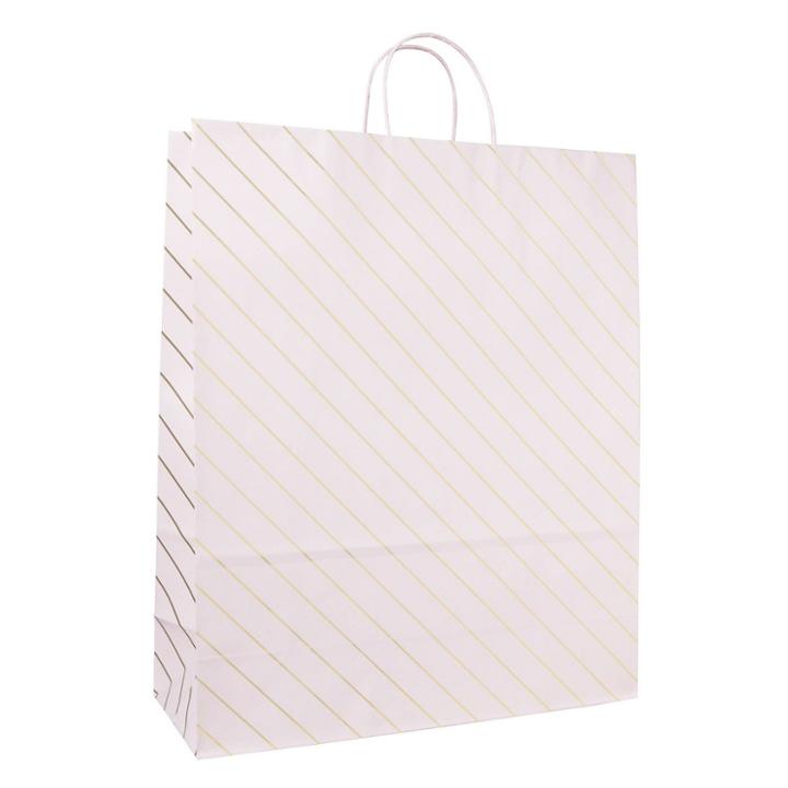 Spritz Jumbo Diagonal Stripe Foil Dotted Cub Bag Pink -