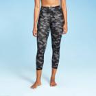 Women's 7/8 Swim Leggings - All In Motion Black Camo Print