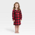 Toddler Holiday Buffalo Check Flannel Matching Family Pajama Nightgown - Wondershop Red