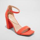 Women's Ema Wide Width High Block Square Toe Sandals - A New Day Coral