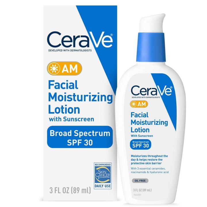 Cerave Face Moisturizer With Sunscreen, Am Facial Moisturizing Lotion With Spf 30 For Normal To Dry Skin