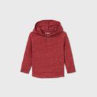 Toddler Boys' Waffle Knit Hooded Pullover Long Sleeve T-shirt - Cat & Jack Burgundy