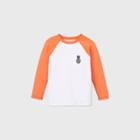 Toddler Boys' Pineapple Print Long Sleeve Raglan Rash Guard Swim Shirt - Cat & Jack Orange/white