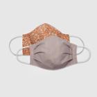 Women's 2pk Fabric Face Masks - Universal Thread Rose Solid/apricot Floral