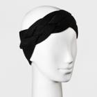 Women's Knit Braided Outerwear Headband - A New Day Black