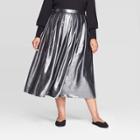 Women's Plus Size Mid-rise Flowy Midi Skirt - Who What Wear Silver