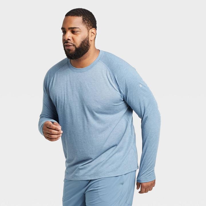 Men's Long Sleeve Run T-shirt - All In Motion Blue Gray S, Men's,