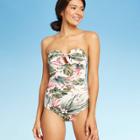 Women's Bandeau Pique High Coverage One Piece Swimsuit - Kona Sol Floral Xs, Women's,