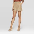 Women's Regular Fit Mid-rise Belted Shorts - A New Day Brown