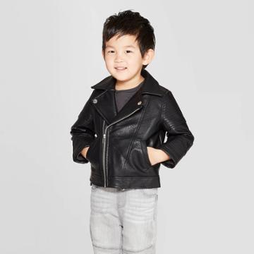 Toddler Boys' Moto Jacket - Art Class Black