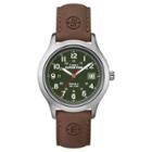 Men's Timex Expedition Field Watch With Leather Strap - Silver/green/brown T40051jt