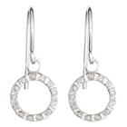 Target Drop Sterling Silver Earrings With Diamond Accents White