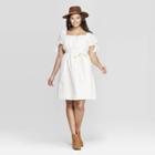 Women's Plus Size Short Sleeve Square Neck Dress - Universal Thread White