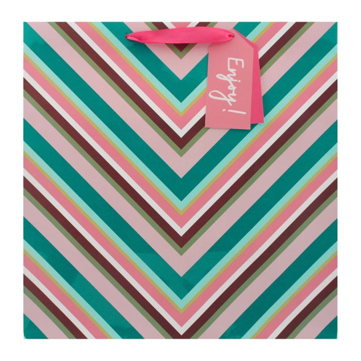 Chevron Stripe Lush Square - Spritz,