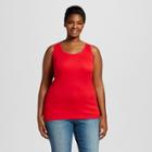 Women's Plus Size Slim Fit Tank - Ava & Viv - Really Red