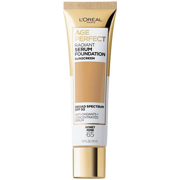 L'oreal Paris Age Perfect Radiant Serum Foundation With Spf 50 Honey Rose - 1 Fl Oz, Honey Pink