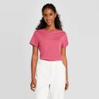 Women's Short Sleeve Casual T-shirt - A New Day Pink