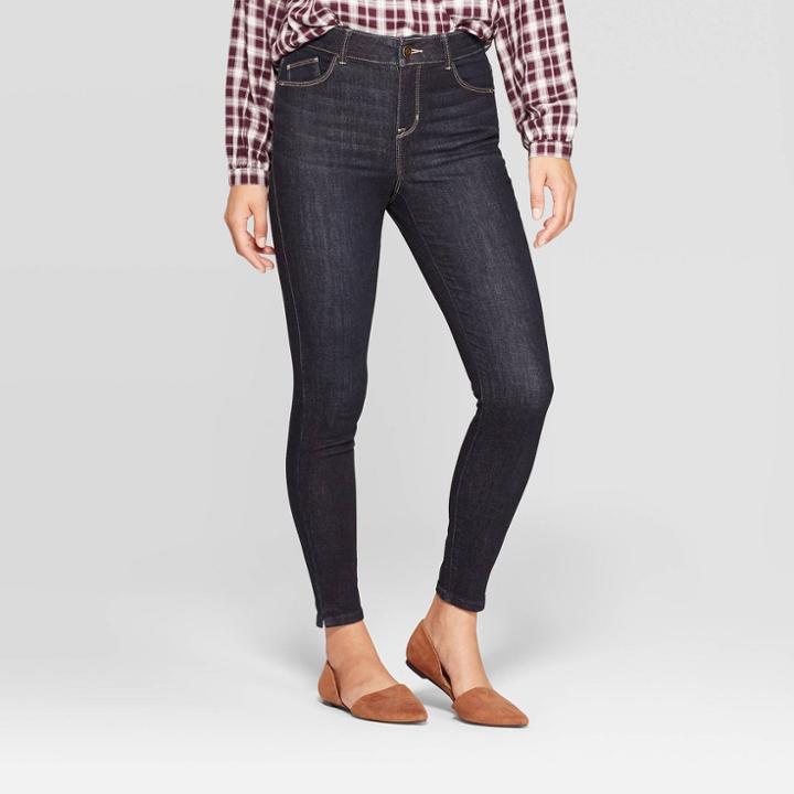 Women's Mid-rise Ankle Length No Gap Waist Denim Pants - Knox Rose Blue