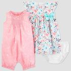 Baby Girls' Floral Dress Romper Set - Just One You Made By Carter's Pink/blue