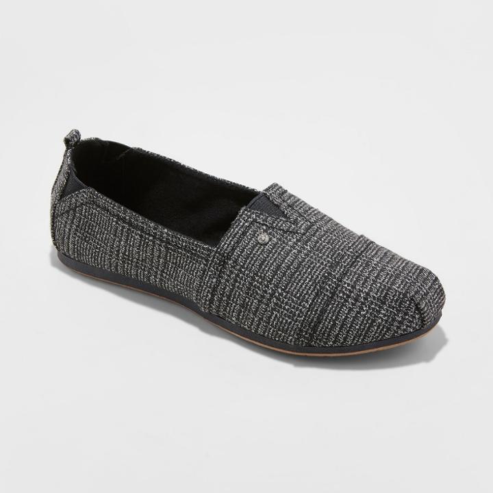 Women's Mad Love Lydia Slip On Wide Width Canvas Sneakers - Plaid 11w,