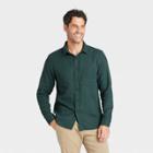 Men's Standard Fit Long Sleeve Plaid Button-down Shirt - Goodfellow & Co Green