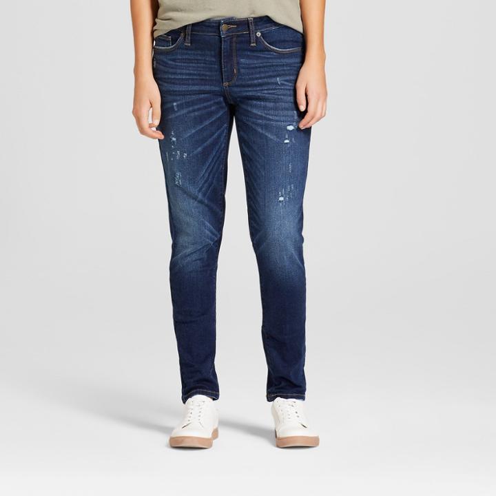 Target Women's Mid-rise Distressed Skinny Jeans - Universal Thread Dark Wash
