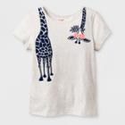 Girls' Adaptive Short Sleeve Giraffe Graphic T-shirt - Cat & Jack Brown