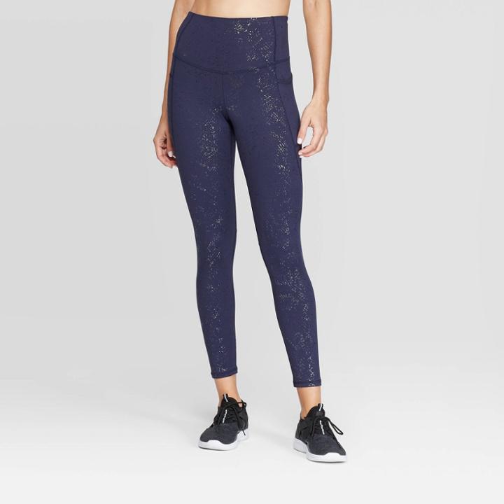 Women's Studio Animal Print High-waisted 7/8 Leggings 25 - C9 Champion Navy M, Size: