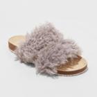 Women's Ember Two Band Faux Fur Slide Sandals - Universal Thread Purple