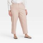 Women's Plus Size High-rise Straight Leg Ankle Pants - A New Day Light Brown