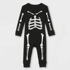 No Brand Baby Halloween Skeleton Matching Family Union Suit - Black
