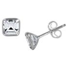 Zirconmania Women's Zirconite 1ctw Asscher Cut Cubic Zirconia Bezel Earring, Clear