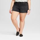 Women's Plus Size Midi Jean Shorts - Universal Thread Black