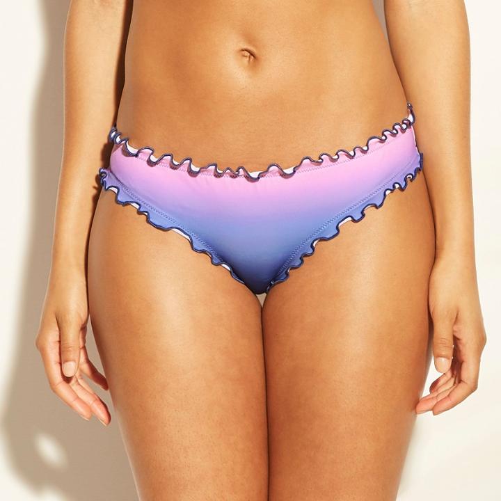 Women's Wave Ruffle Cheeky Bikini Bottom - Shade & Shore Blue Ombre