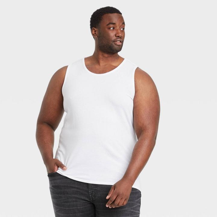 Men's Tall Standard Fit Jersey Tank Top - Goodfellow & Co White