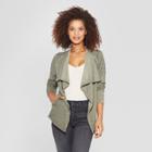 Women's Long Sleeve Open-front Moto Jacket - Knox Rose Green