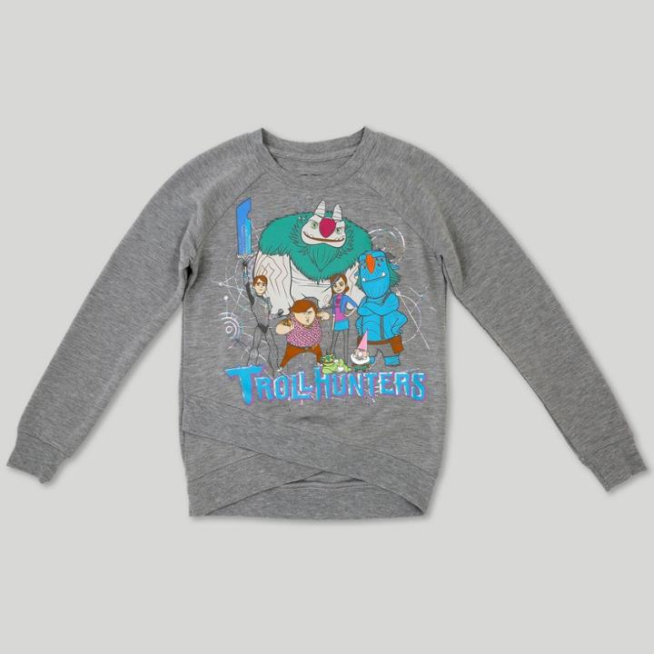 Girls' Trollhunters Long Sleeve Sweatshirt - Heather Gray