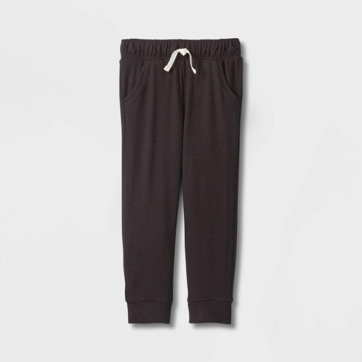 Toddler Girls' Solid Cozy Knit Jogger Pants - Cat & Jack Black