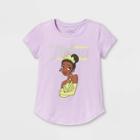 Girls' Disney Princess Tiana Short Sleeve Graphic T-shirt - Purple
