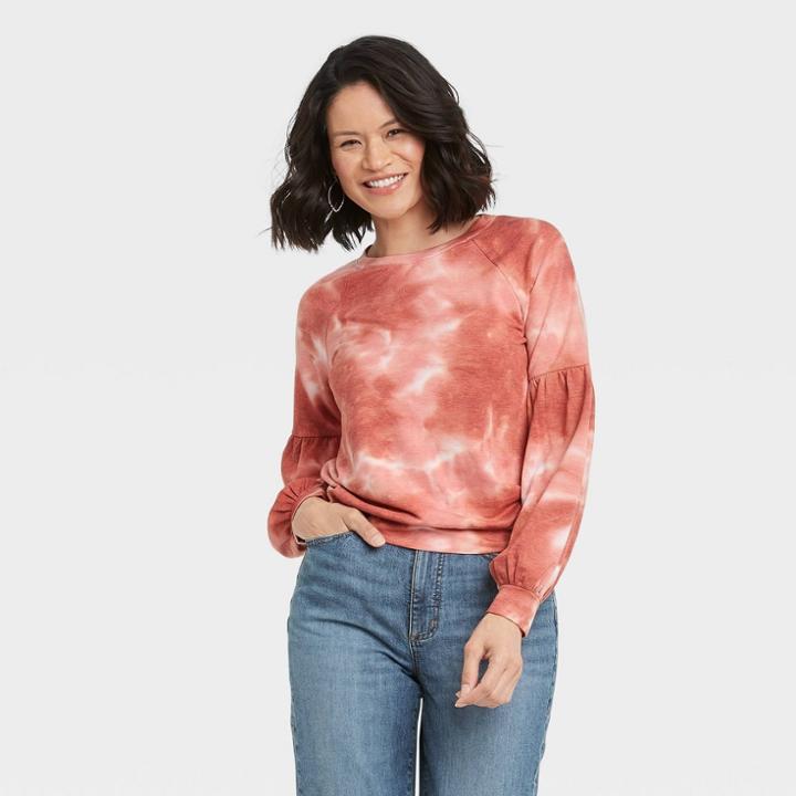 Women's Sweatshirt - Knox Rose Red Tie-dye