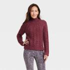 Women's Mock Turtleneck Pullover Sweater - Knox Rose Berry Red