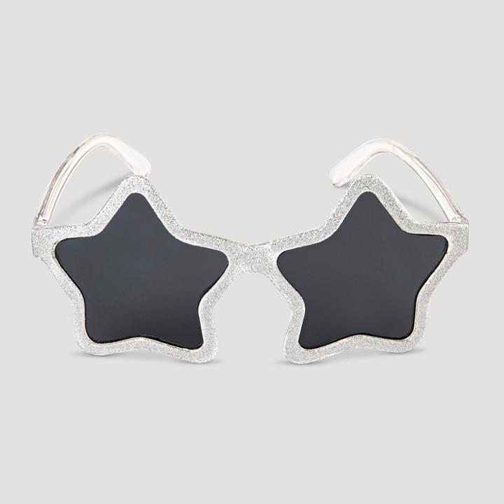 Toddler Girls' Glitter Star Sunglasses - Cat & Jack Silver