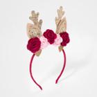 Toddler Girls' Reindeer Headband With Flowers - Cat & Jack Red