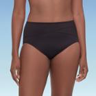 Women's Slimming Control Seamed High Waist Bikini Bottom - Dreamsuit By Miracle Brands Black