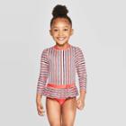 Toddler Girls' Long Sleeve One Piece Swimsuit - Cat & Jack Red