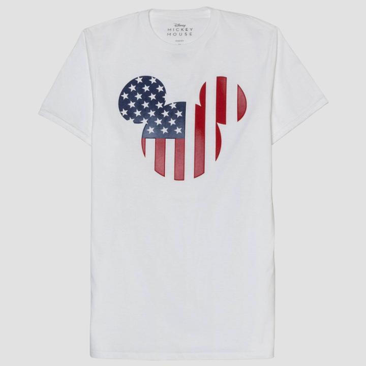 Men's Disney Mickey Mouse Americana Short Sleeve Graphic T-shirt - White S, Men's,