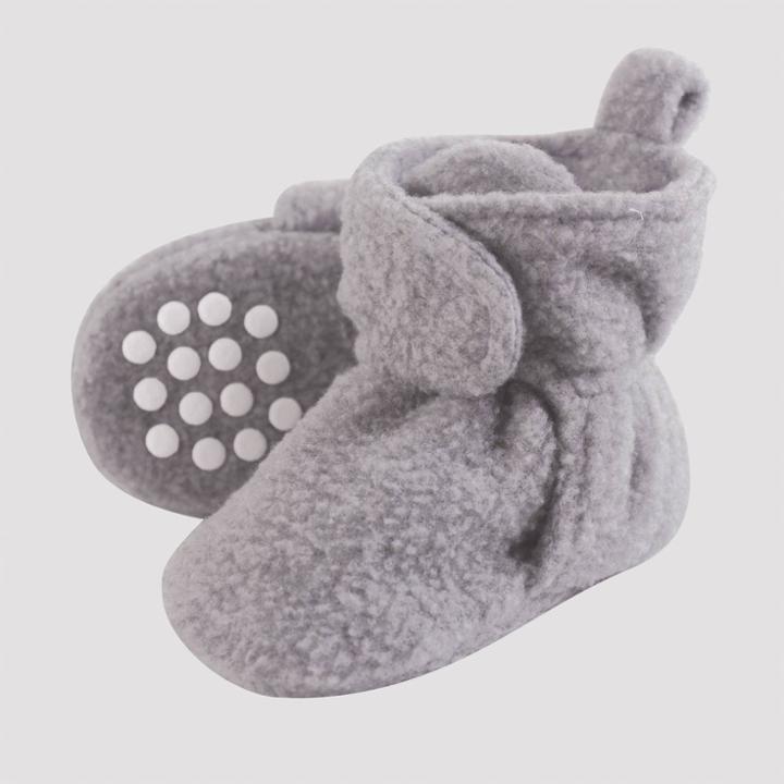 Luvable Friends Baby Fleece Lined Scooties - Heather Gray 12-18m, Kids Unisex, Grey Gray