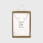 Silver Plated Cubic Zirconia Pave Initial Pendant Necklace And Earring Set - A New Day Initial E
