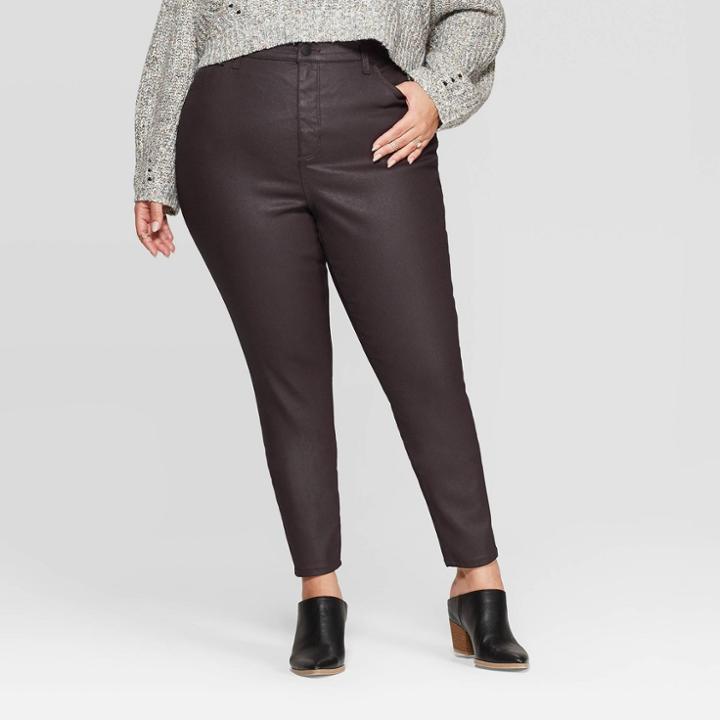 Women's Plus Size High-rise Coated Skinny Jeans - Universal Thread Burgundy