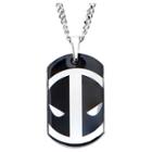 Men's Marvel Deadpool Stainless Steel Stamped Dog Tag Pendant With Chain